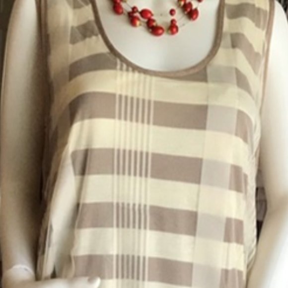 RYU Plus Size Striped Tank with lace overlay - Picture 3 of 8